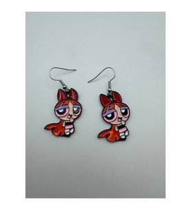 Powerpuff Girls Blossom Figürlü Küpe – Sevimli ve Eğlenceli Tasarım