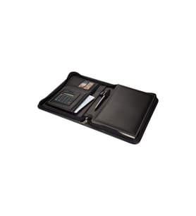 Organizer Ajanda Kılıflı Fermuarlı Tarihsiz Kareli 160 Yaprak 17x24 Defterli Vegan 21x27 cm (Siyah)