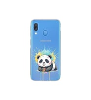 Samsung Galaxy A40 ile Uyumlu Splash Panda Tasarımlı Şeffaf Silikon Kılıf