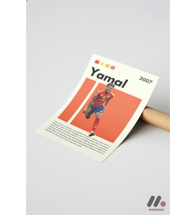 Yamal Futbol Posteri, Çerçevesiz Yüksek Kalite Duvar Afişi - Spor Severlere Hediye