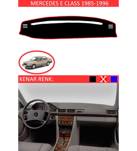 Mercedes E Class 1985-1995 Için Uygun Torpido Koruma Halısı Siyah Kenar Renk Kırmızı