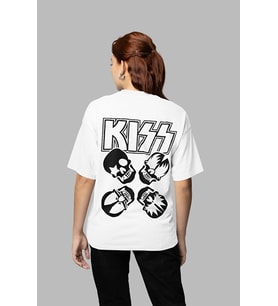 Kiss Rock Metal Müzik Grubu Baskılı Unisex Oversize Tişört
