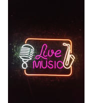 Live Music Canlı müzik sahne aydınlatma dekor neon tabela(55x36cm)