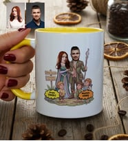 Kişiye Özel Karikatürlü Orta Dünya Sevgililer Kupa Bardak Sevgililer Günü Hediyesi