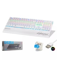 Hadron G525XW Cyberpunk Mekanik Gaming Klavye Blue Switch RGB Bilek Destekli - Beyaz - 1 ADET