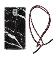 Samsung Note 3 4 5 8 9 20 Ultra 10 Lite Kılıf Boyun Asklı Rasta Silikon Siyah Şerit Mermer 1318