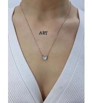 Kelebek Zirkon Taşlı  Minimal Kolye (Karışık)