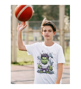 Tasarım Hulk Baskılı Unisex Avengers Film Çocuk Tişört (1-12 Yaş)