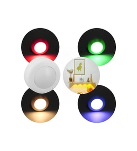 RGB Gün Işığı Led Raf Aydınlatma, 3XAAA Pil ile, Duvar ve Raf İçin (Krem)