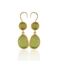 Kadir Jewellery 22 Ayar Altın Kaplama Kadın Taşlı Küpe -El İşçiliği Ve Hipoalerjenik Küpe