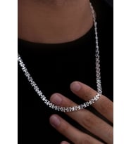 Erkek Gümüş Kolye - 7mm Parlak Euro Kral Model Erkek Kolye Zincir