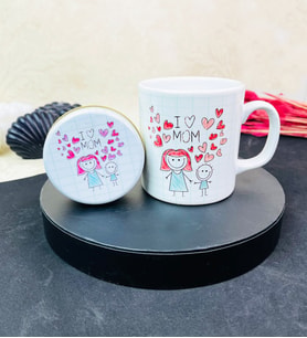 Çizgi Anne Erkek Çocuk Tasarımlı Kokulu Mum Ve Kupa Set