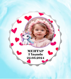 Kişiye Özel Pony Resimli İsimli Kalp Desenli Kapak Magnet Açacak