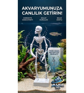 Alse Dans Eden Akvaryum İskeleti 2'li Set - Akvaryumunuzda ikili Eğlence!(Beyaz=