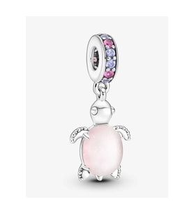 Murano Camı Pembe Deniz Kaplumbağası Sallantılı Charm