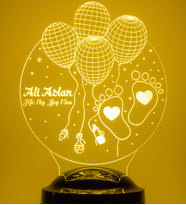 Love Lamp Hoşgeldin Bebek Kişiye Özel Konsept Hediye 3 Boyutlu Led Lamba