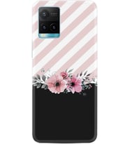 Vivo Y11S Y21S Y20 Y20S Y70 Kılıf Desemli Silikon Strip Pink Flowers 1396