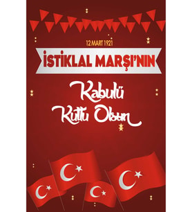 12 Mart 1921 İstaklal Marşı'nın Kabulü Fotoğraf Panosu Branda 100x150