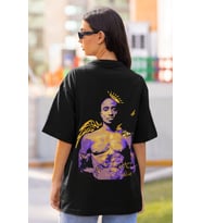 Tupac Rapper Sırt Baskılı Unisex Oversize 2Pac Şarkıcı Tişört
