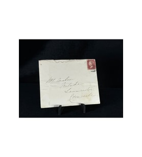 İngiltere Klasik Dönem 1872 Victoria Dönemi Red Penny Pullu Zarf postadan geçmiş varış damgalı