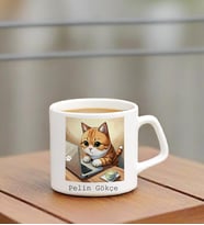İsme Özel Kedi Temalı Espresso Bardak