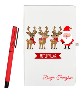 Yılbaşı Hediyesi Kişiye Özel Defter ve Roller Kalem Seti