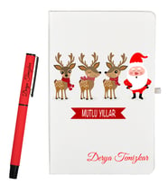 Yılbaşı Hediyesi Kişiye Özel Defter ve Roller Kalem Seti