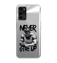 Oppo A55 Uyumlu Arnold Fitness Never Give Up Desenli Şeffaf Telefon Kılıfı