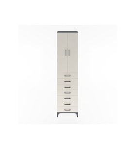Hyperion Dolap 3 Raflı 7 Çekmeceli 2 Kapaklı 60x44x243 Antrasit-Aytaşı