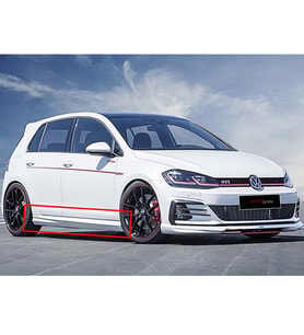 Vw Golf 7 Oettinger Yan Marşpiyel Seti Mat Siyah Plastik 2 Adet 2012-2019