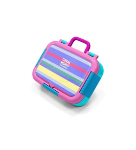 CORAL HIGH 39102 KIDS MİLKA GRİ SARI ÇİZGİ DESENLİ 2 BÖLMELİ PASLANMAZ ÇELİK YEMEK KABI
