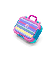CORAL HIGH 39102 KIDS MİLKA GRİ SARI ÇİZGİ DESENLİ 2 BÖLMELİ PASLANMAZ ÇELİK YEMEK KABI