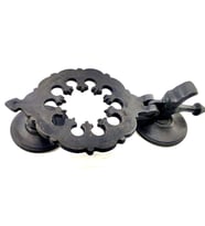 Antika Tarz Dekoratif Pirinç Osmanlı Kapı Tokmağı, Taktak - 265x75mm, Oksit