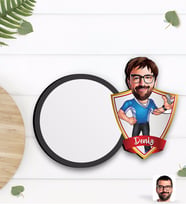BK Gift Kişiye Özel Erkek Antrenör Karikatürlü Ahşap Bardak Altlığı-1