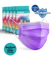 Medizer Lila Cerrahi Maske Spunbond Kumaş - 10'lu 5 Kutu