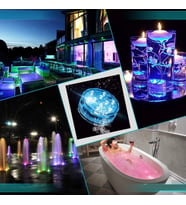 RGB HAVUZ IŞIĞI LED IŞIKLI BARDAK ALTLIĞI RGB SUBMERSİBLE LED LİGHT IP68 REMOTE CONTROL SU GEÇİRMEZ