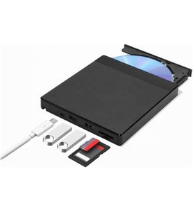 Harici DVD-RW USB 3.0 Sürücü, CD/DVD Yazıcı Okuyucu, Taşınabilir Optik Disk Drive, Windows ve Mac Uyumlu, Tak Çalıştır