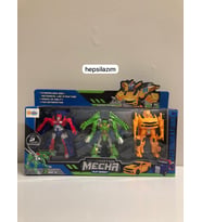3 Model Deformatıon Mecha Arabaya Dönüşebilen Roobotlar Aksesuarlı