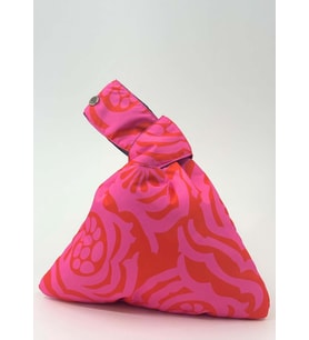 Pembe Çiçekli Kese Çanta