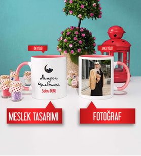 Arapça Öğretmenine Hediye Arapça Öğretmeni Kupa Bardak Pembe Fotoğraflı