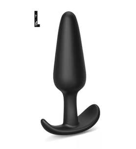 Yeni ve İleri Seviye Kullanıcılar İçin Geniş Tabanlı Siyah Silikon  Butt Plug - Büyük Boy