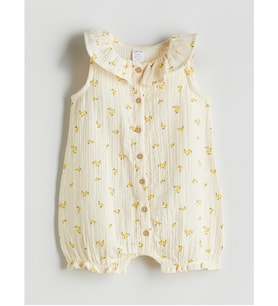 LCW baby Ekru Bebe Yaka Kız Bebek Müslin Tulum