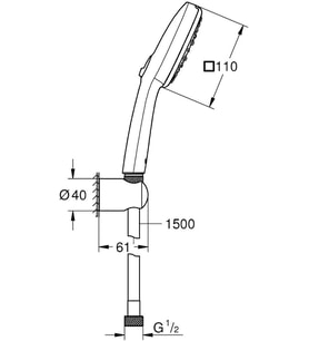 Grohe Tempesta Cube 110 El Duşu Seti Rain,Jet,Massage - 27588003
