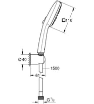 Grohe Tempesta Cube 110 El Duşu Seti Rain,Jet,Massage - 27588003