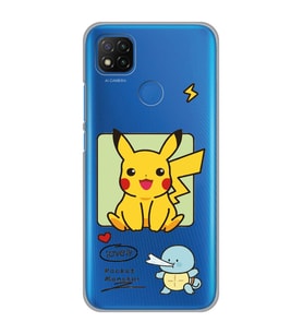 Xiaomi Redmi 9C / 10A Uyumlu Pokemon Pikachu Tasarımlı Şeffaf Telefon Kılıfı