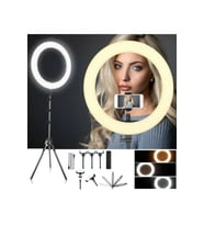 21 LED Ring Light, 3 Telefon Tutacak, Uzaktan Kumanda, 75W, 21 inç