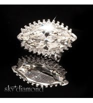 Sky Diamond Etrafı Pırıltılı Taşlarla Süslenmiş Mekik Montür Vidalı Küpe