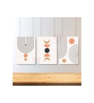 3'lü Set Kanvas Tablo Minimalist Boho Modern Line Art Duvar Tablosu Kanvas Tablo