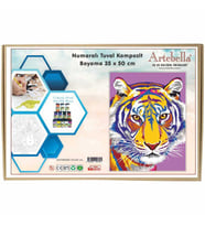 Kompozit Boyama Set Akrilik Boyama Set Artebella Numaralı Tuval Kompozit Boyama ANTB0009 "Kaplan" 35x50 cm (Karışık)