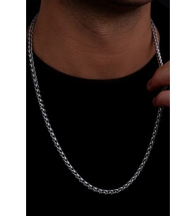 Yuvarlak Kral Model Çelik Erkek Kolye Zincir 4.5mm 4536456545324